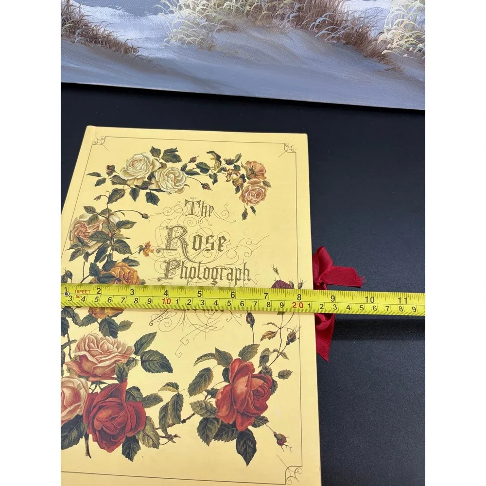 The Rose Photograph Album Vintage Floral Hardcover Ribbon Tie Cream 11.5x8.25in